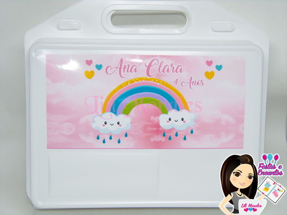 Maleta Lanche Chuva de Amor Rosa