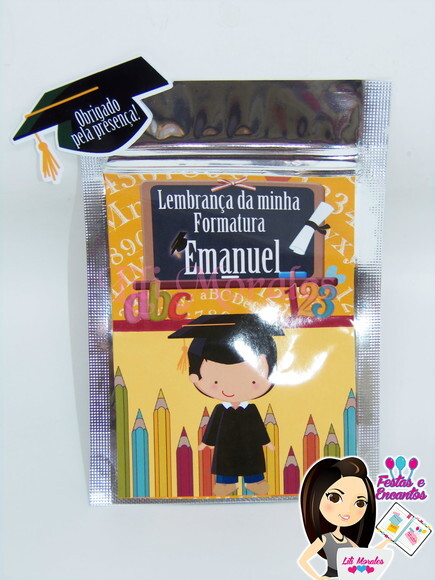 Saquinho Metalizado m Formatura Infantil