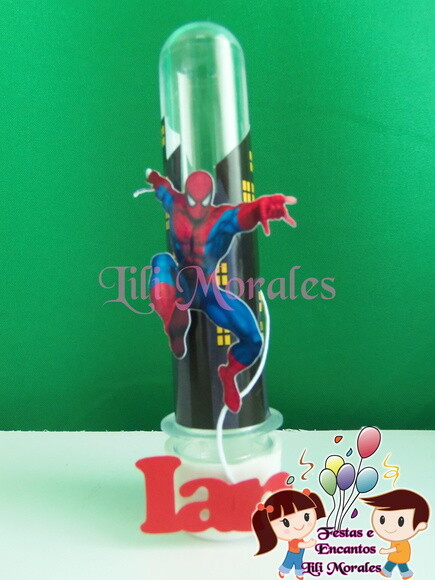 Tubete Homem Aranha Aplique 3D