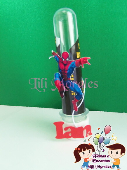 Tubete Homem Aranha Aplique 3D