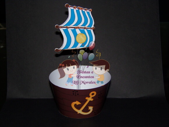 Wrapper e Topper Cupcake Jake Piratas