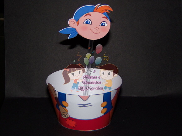 Wrapper e Topper Cupcake Jake Piratas