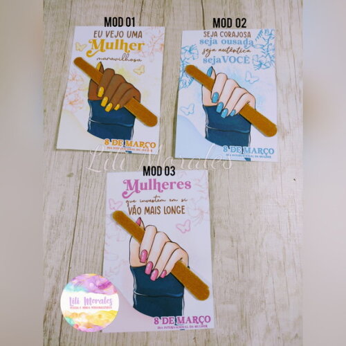 Cartão c/ Mini Lixa Dia da Mulher