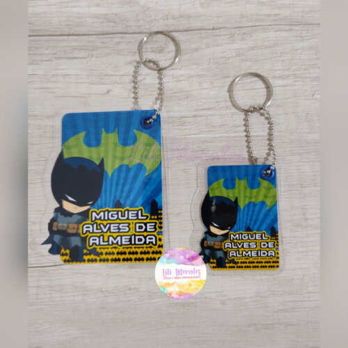 Kit 02 Tags Chaveiro Escolar Batman