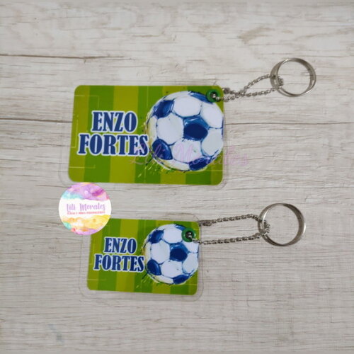 Kit 02 Tags Chaveiro Escolar Futebol Mod 04