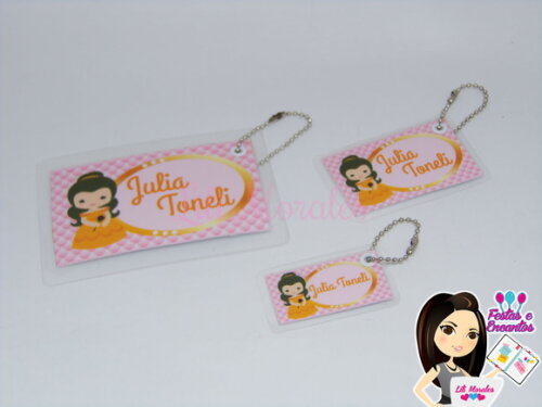 Kit 03 Tags Chaveiro Escolar Bela