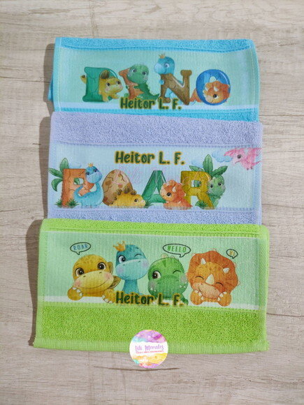 Kit c/ 03 Toalhinhas p/ Lanche 03 Dinossauro (ref. 01517)
