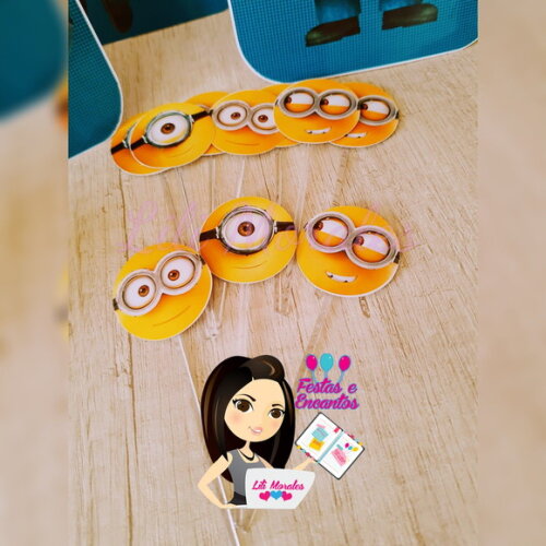 Kit c/ 20 toppers p/ docinhos Minions