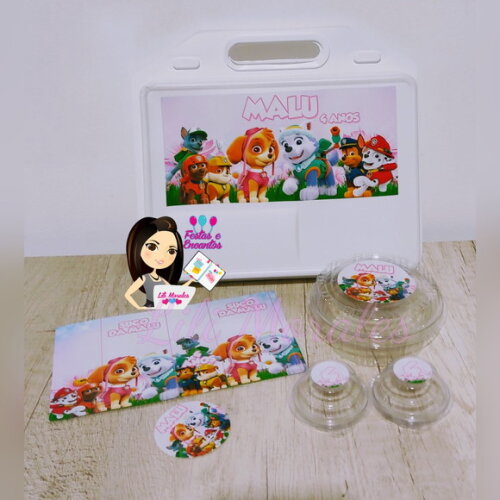 Kit Escola Nº01 - Maleta Lanche Patrulha Canina Rosa