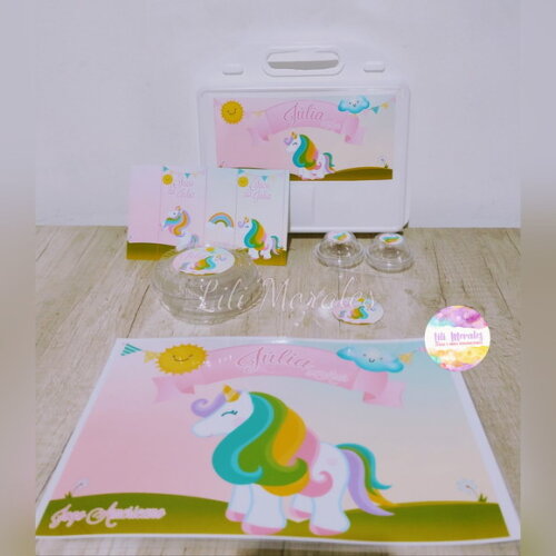 Kit Escola Nº02 - Maleta Lanche Unicornio