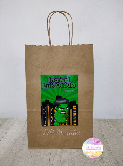 Kit Festa Escola 01 Sacolinha Hulk (21 Itens)