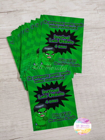 Kit Festa Escola 01 Sacolinha Hulk (21 Itens)