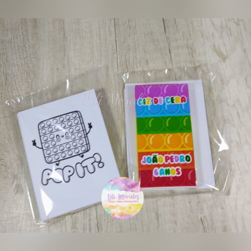 Kit Giz e Cartões para Colorir Pop It