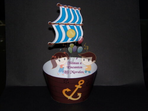 Wrapper e Topper Cupcake Jake Piratas
