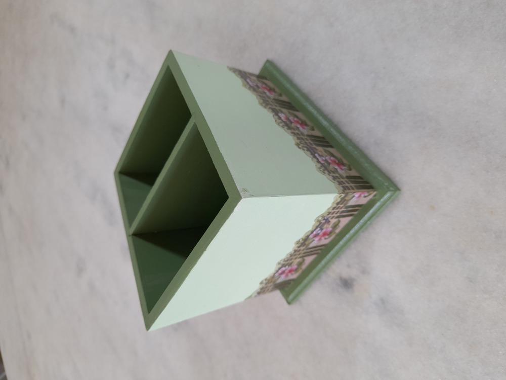 Porta Controle em mdf 2 Divisórias Verde