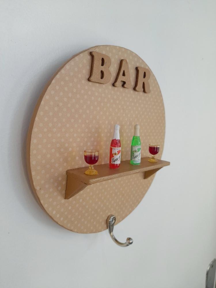 Porta Chave Redondo Marrom para Bar