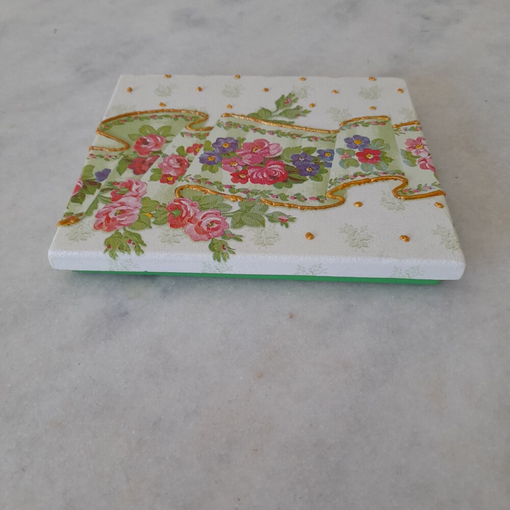 Caixa em mdf para joia/biju pequena motivo floral
