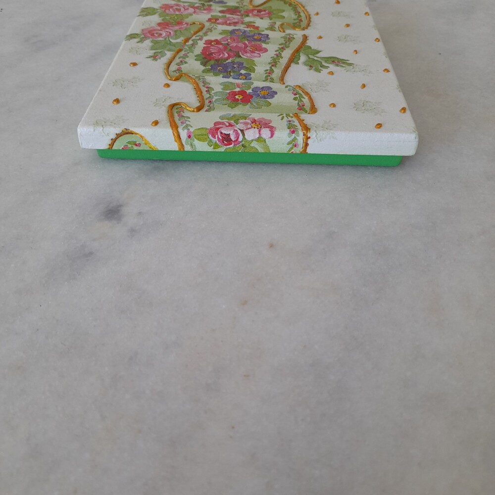 Caixa em mdf para joia/biju pequena motivo floral