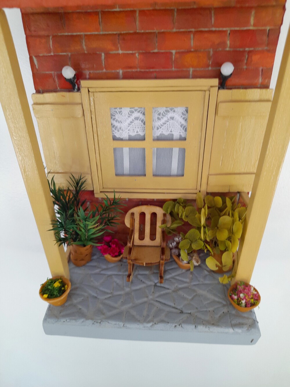 Quadro de mdf imagem de varanda com cadeira de balanço