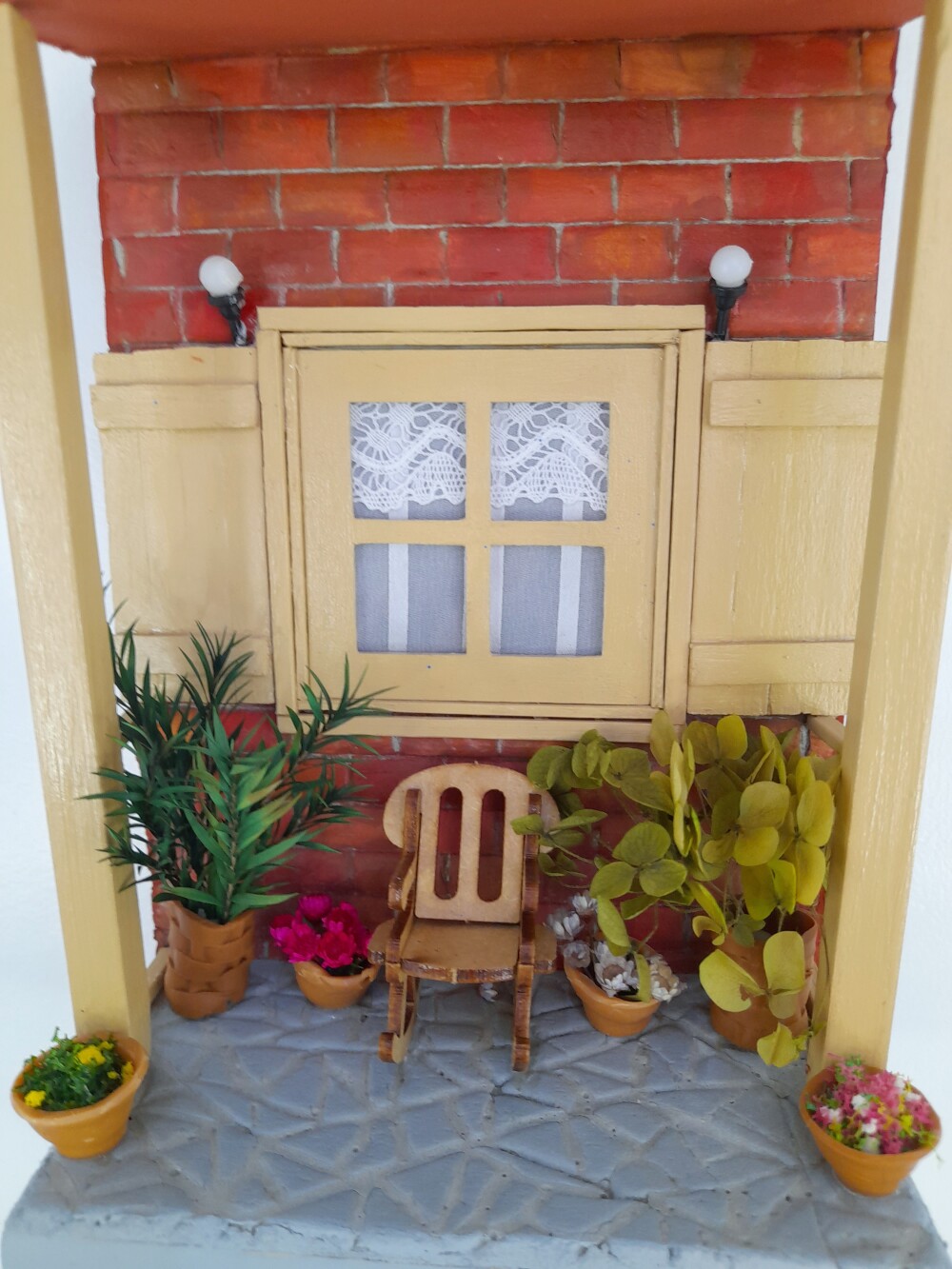 Quadro de mdf imagem de varanda com cadeira de balanço