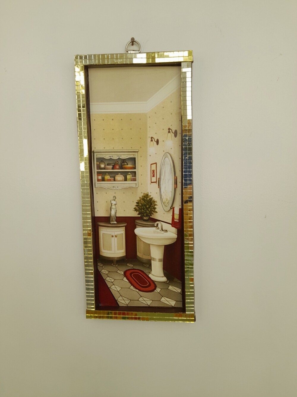 Quadro em mdf decoração de lavabo