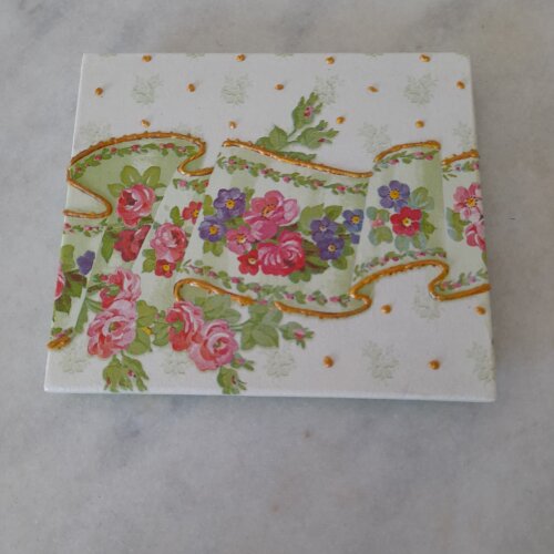 Caixa em mdf para joia/biju pequena motivo floral
