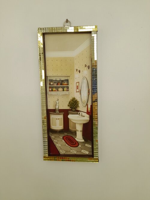 Quadro em mdf decoração de lavabo