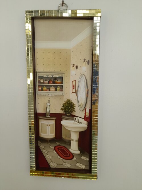Quadro em mdf decoração de lavabo