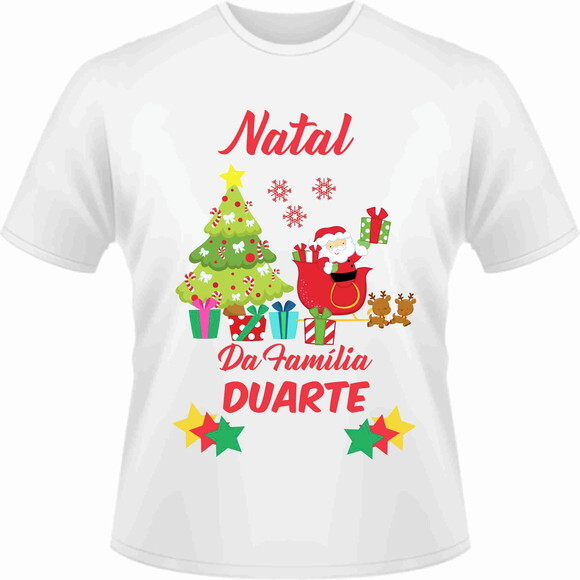 Camisa Feliz Natal Família Duarte