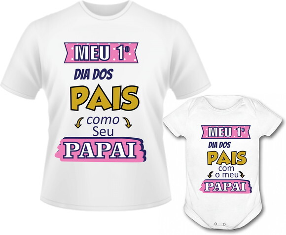 Kit Camisa Body Pai e Filho Filha Dia dos Pais