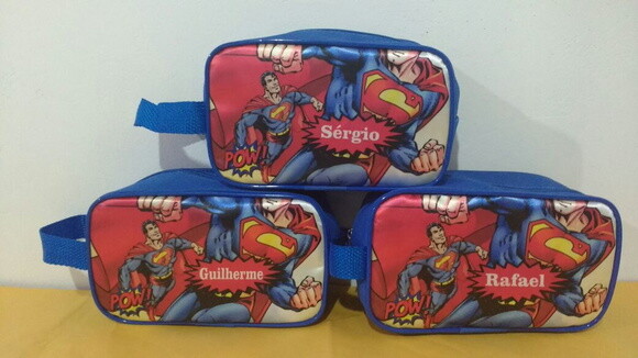 necessaire mulher maravilha super man