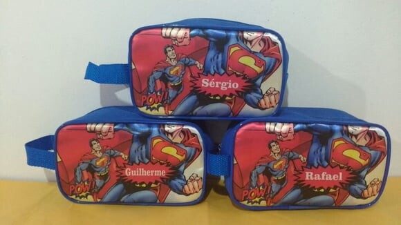 necessaire mulher maravilha super man
