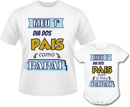 Kit Camisa Body Pai e Filho Filha Dia dos Pais