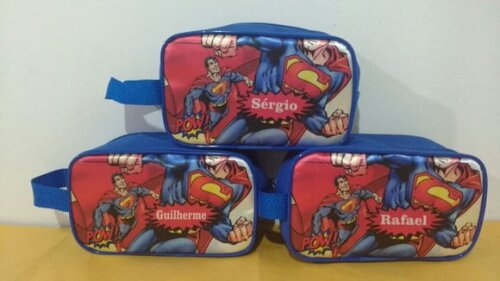 necessaire mulher maravilha super man