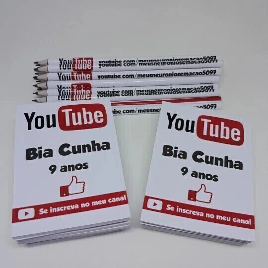Kit 20 Lembrancinhas Bloquinho com Lápis You Tube - Vários Tema
