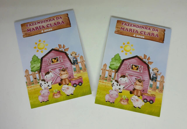 Kit 20 Lembrancinhas Bloquinho com Lápis Fazendinha - Vários Te