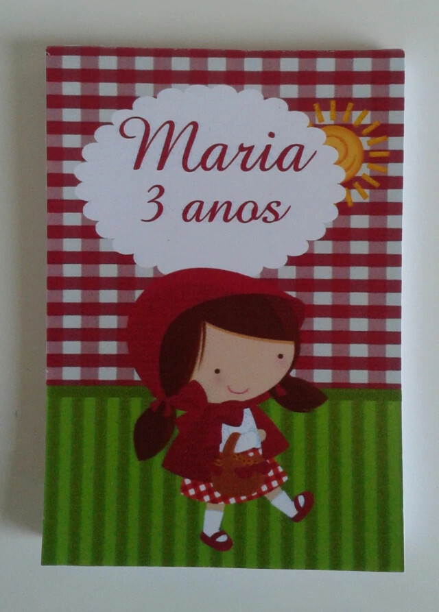 Kit 20 Lembrancinhas Bloquinho com Lápis Chapeuzinho Vermelho - 