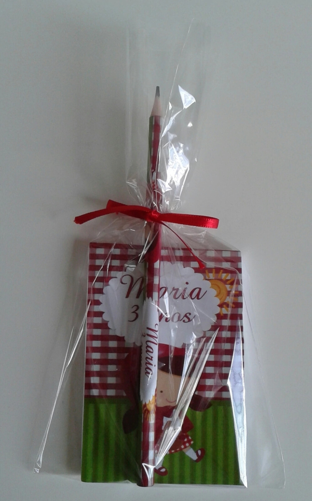 Kit 20 Lembrancinhas Bloquinho com Lápis Chapeuzinho Vermelho - 