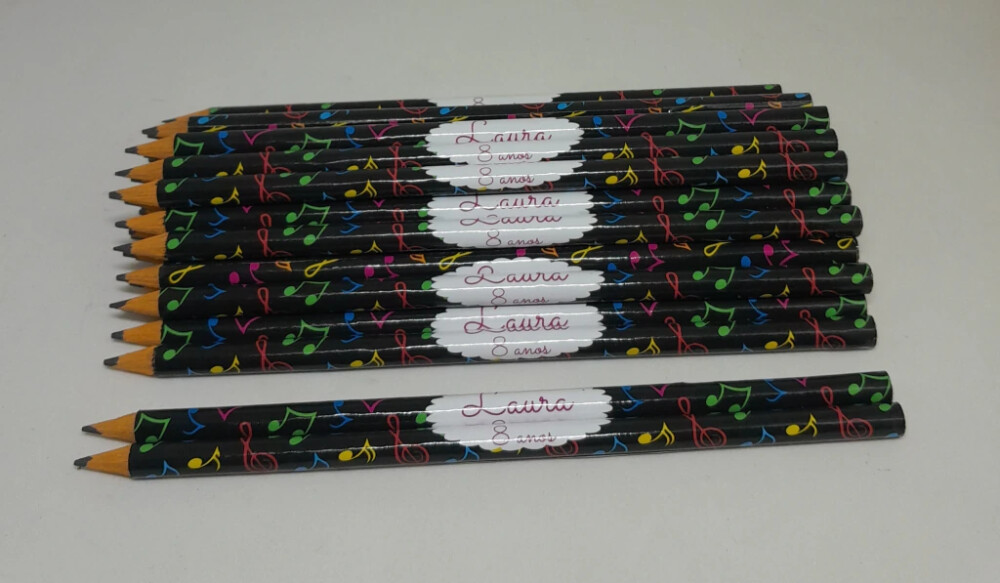 Kit 20 Lembrancinhas Bloquinho com Lápis Notas Musicais - Vário