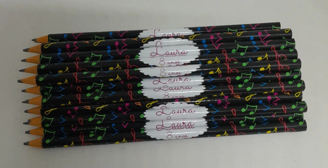 Kit 20 Lembrancinhas Bloquinho com Lápis Notas Musicais - Vário