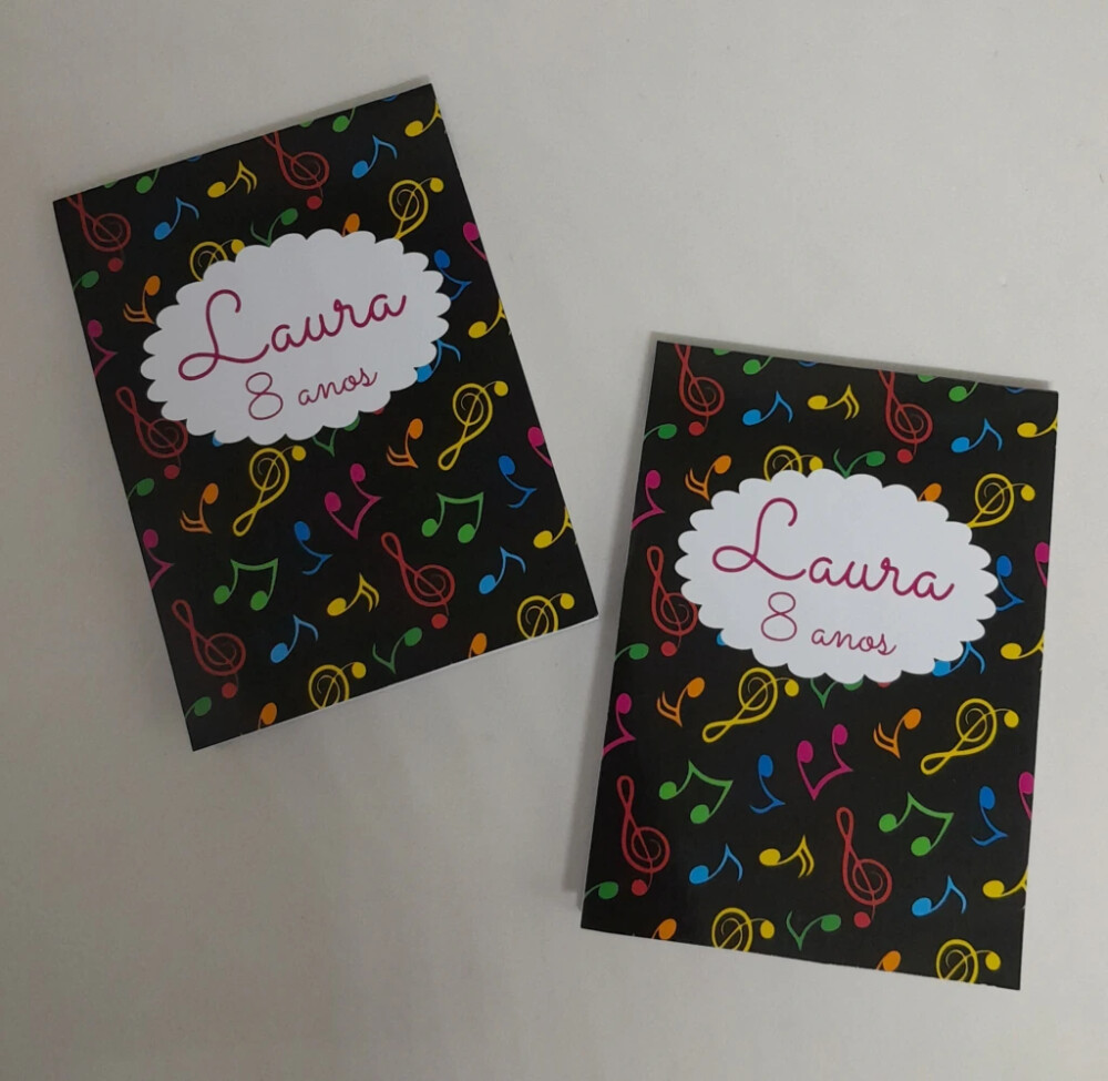 Kit 20 Lembrancinhas Bloquinho com Lápis Notas Musicais - Vário