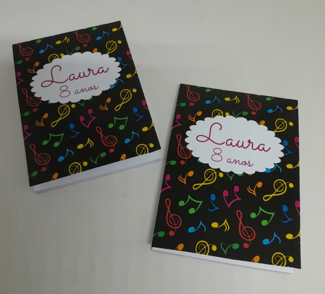 Kit 20 Lembrancinhas Bloquinho com Lápis Notas Musicais - Vário