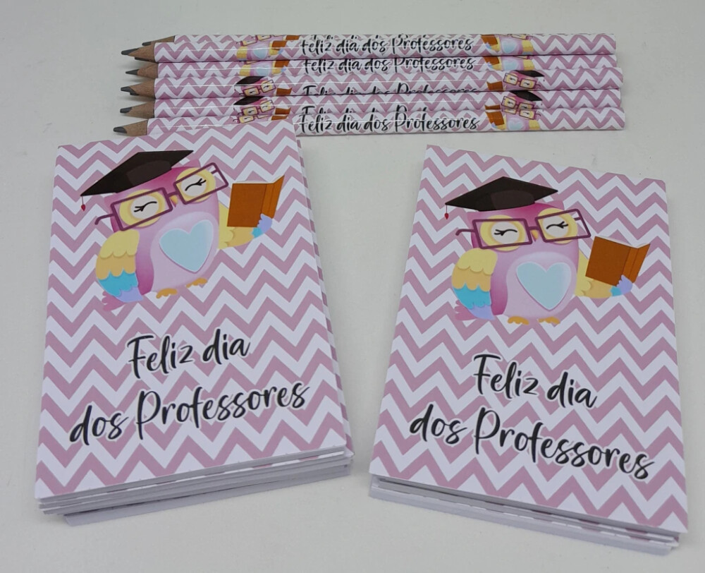 Kit 20 Lembrancinhas Bloquinho com Lápis Formatura - Vários Tem