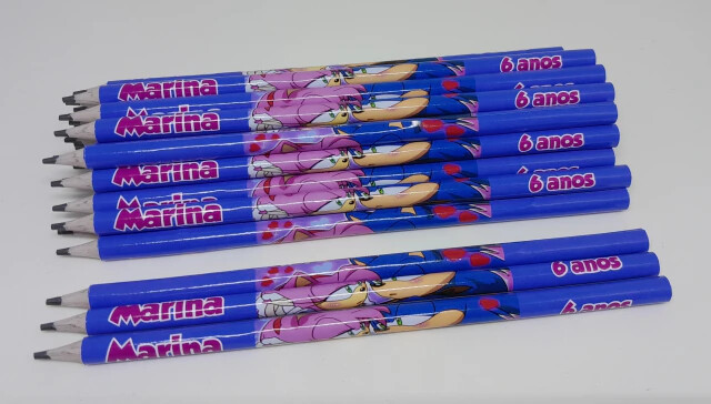 Kit 20 Lembrancinhas Bloquinho com Lápis Sonic - Vários Temas D