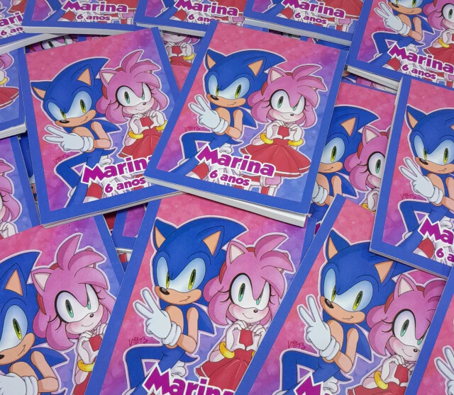 Kit 20 Lembrancinhas Bloquinho com Lápis Sonic - Vários Temas D