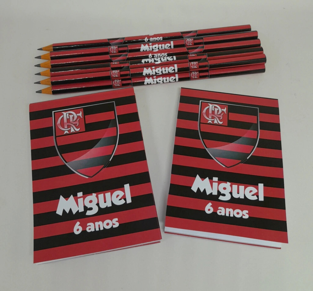 Kit 20 Lembrancinhas Bloquinho com Lápis Flamengo - Vários Tema