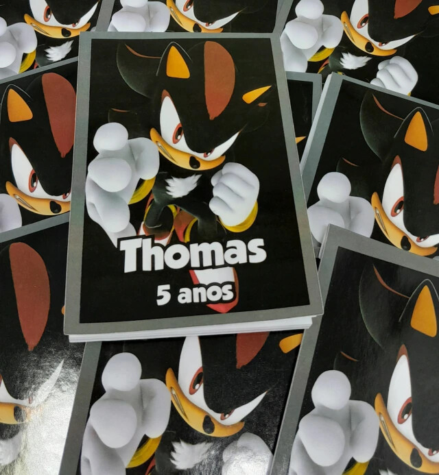 Kit 20 Lembrancinhas Bloquinho com Lápis Sonic - Vários Temas D
