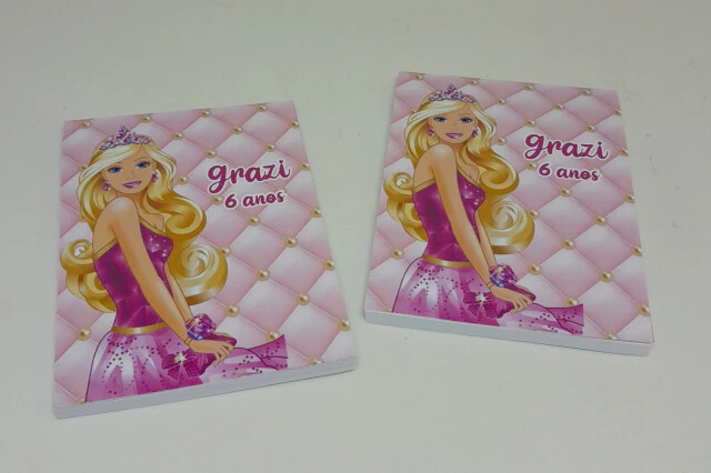 Kit 20 Lembrancinhas Bloquinho com Lápis Barbie - Vários Temas 