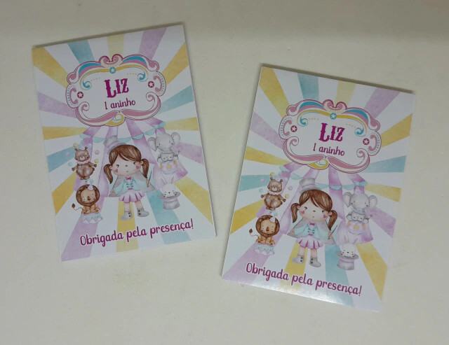 Kit 20 Lembrancinhas Bloquinho com Lápis Circo Rosa - Vários Te