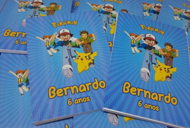 Kit 20 Lembrancinhas Bloquinho com Lápis Pokémon - Vários Tema